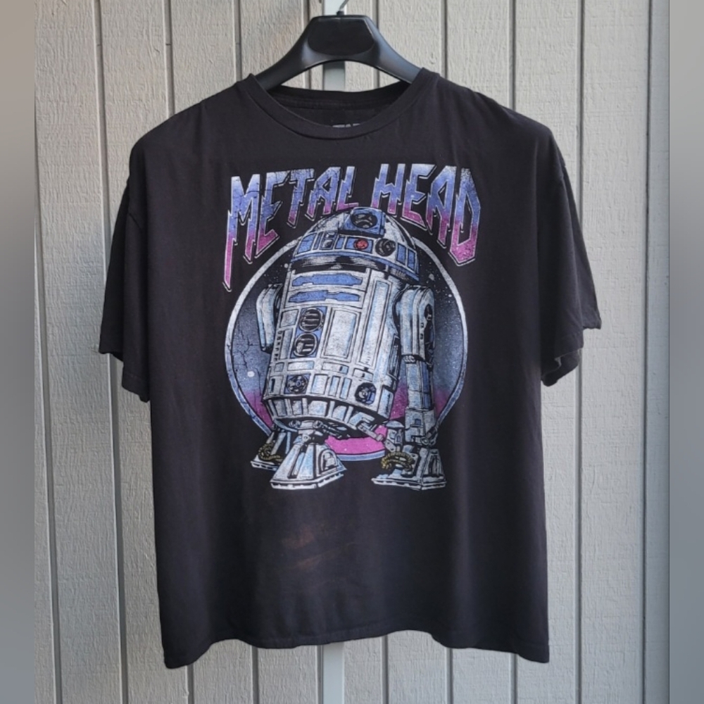 Star Wars Unisex Metal Head R2-D2 Graphic Tee Soft & Stretchy - Picture 9 of 10